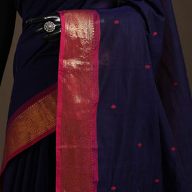 Blue - kandangi buti chettinad cotton saree with border 30