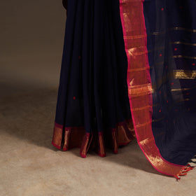 Blue - kandangi buti chettinad cotton saree with border 30