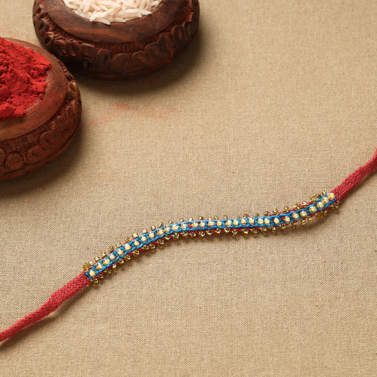 Hand Embroidered Beadwork Chain Stitch Rakhi