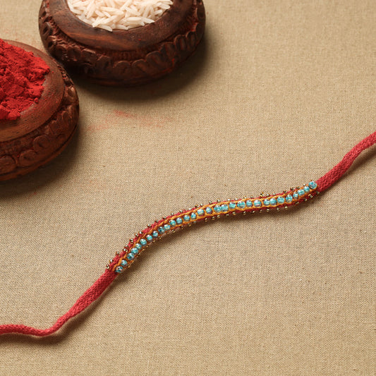 Hand Embroidered Beadwork Chain Stitch Rakhi
