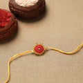 Buy Hand Embroidered Beadwork Leaf Sequin Rakhi Online at iTokri.com