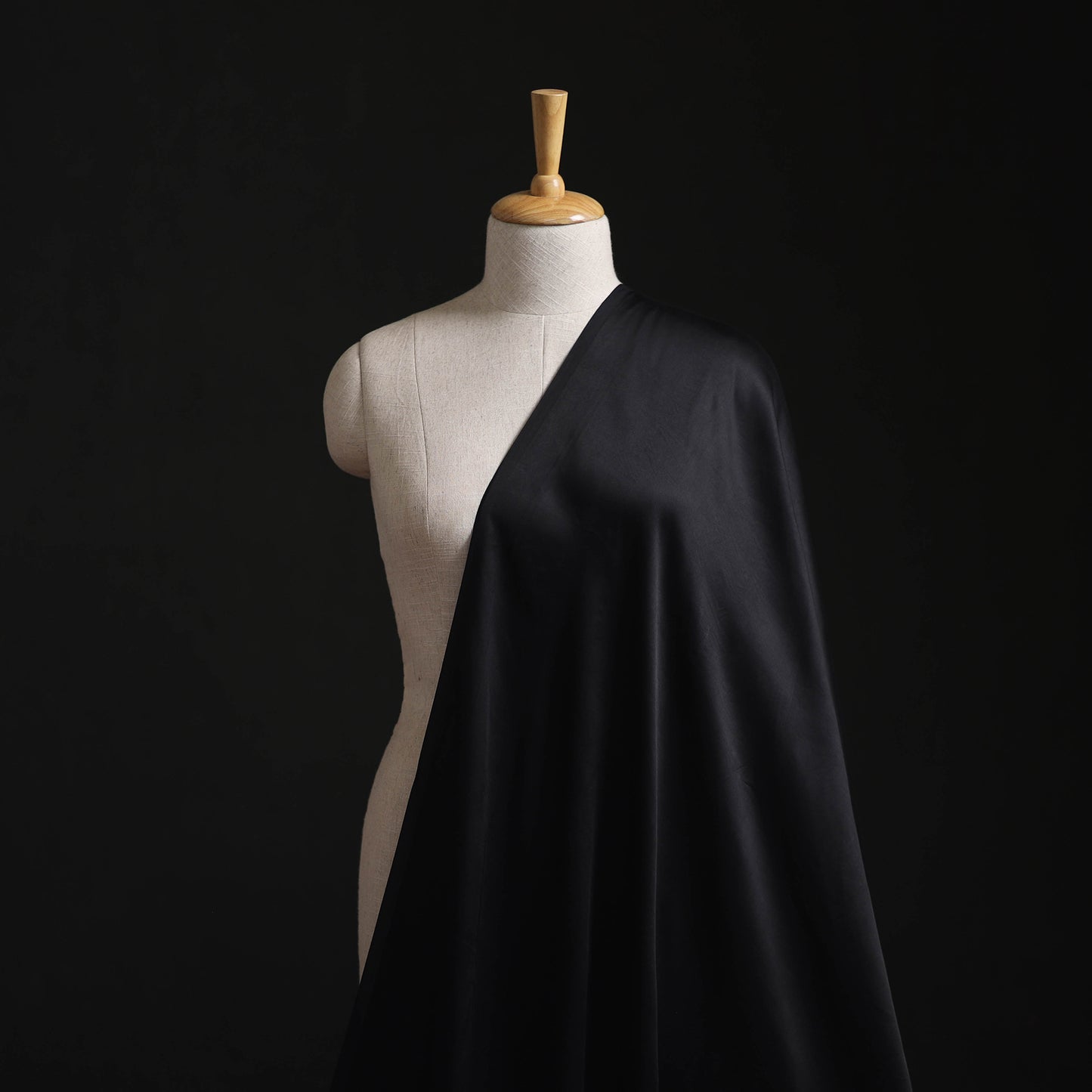 Black - Plain Pure Modal Silk Fabric 07