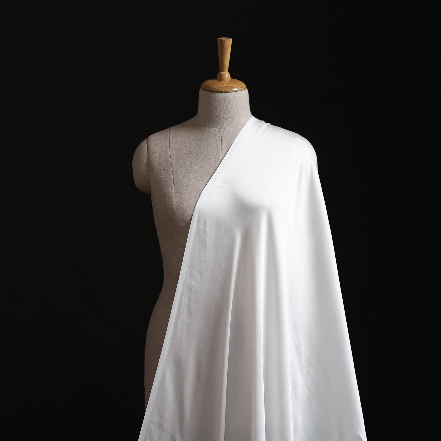 White - Pure Modal Silk Plain Fabric 06