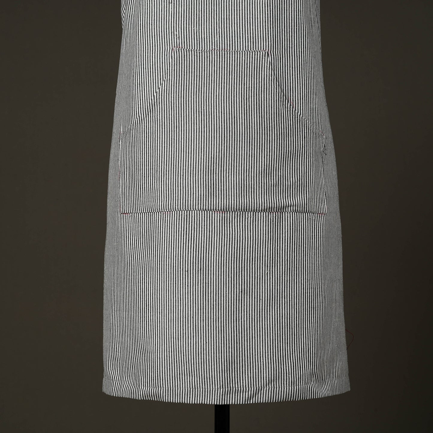 Grey - jhiri handloom cotton apron with pocket 34