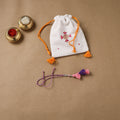 Anant Raksha Thread Work Lumba Rakhi with Soof Hand Embroidered Potli 40