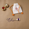 Anant Raksha Thread Work Lumba Rakhi with Soof Hand Embroidered Potli 44