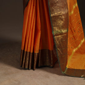 Orange - kandangi buti chettinad cotton saree with border
