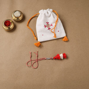Anant raksha thread work lumba rakhi with soof hand