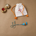 Anant Raksha Thread Work Lumba Rakhi with Soof Hand Embroidered Potli 47