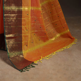Orange - kandangi buti chettinad cotton saree with border