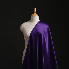 Blue - Pure Mashru Silk Plain Fabric (Width - 46 in)