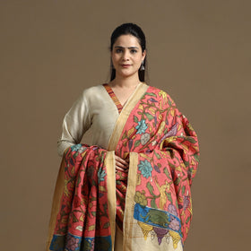 Mangalagiri Cotton Handpainted Pen Kalamkari Dupatta