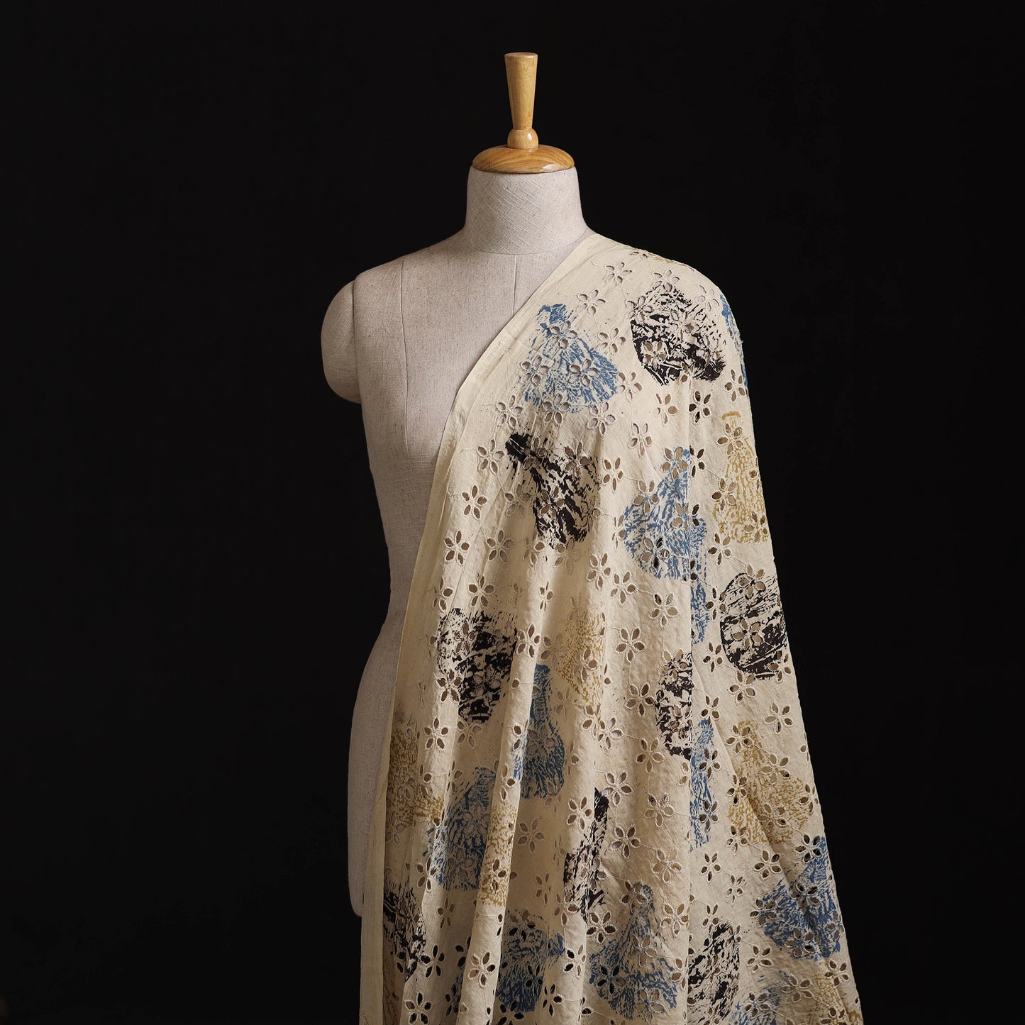 Natural Dyed Ajrakh Hand Block Print Cotton Hakoba Fabric 02