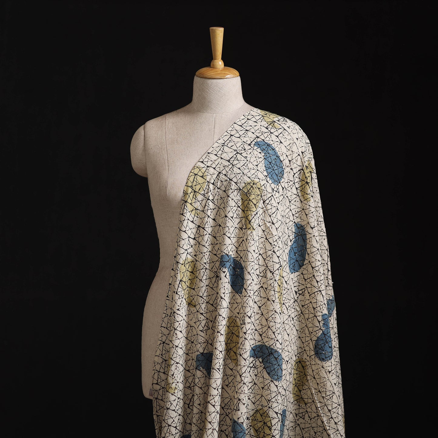 Natural Dyed Ajrakh Hand Block Print Cotton Hakoba Fabric 03