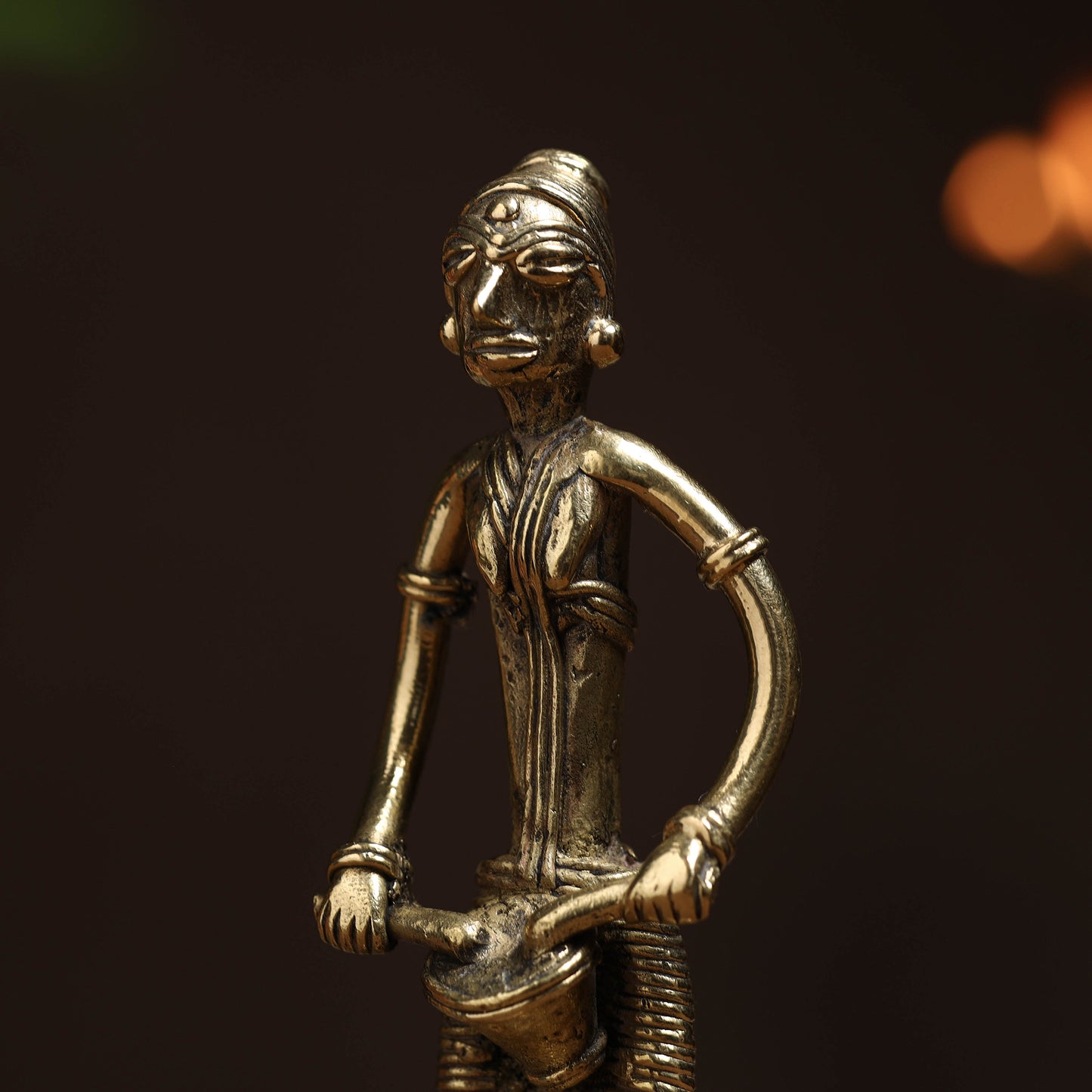 Musician (Female) - Tribal Odisha Dokra Handmade Decor Item