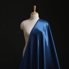 Blue - Pure Mashru Silk Plain Fabric (Width - 46 in) 08