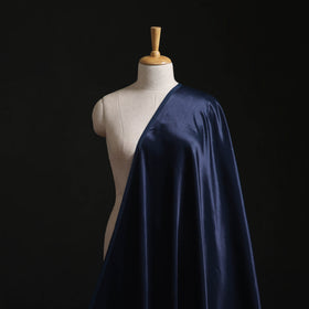 Blue - Pure Mashru Silk Plain Fabric (Width - 46 in) 05