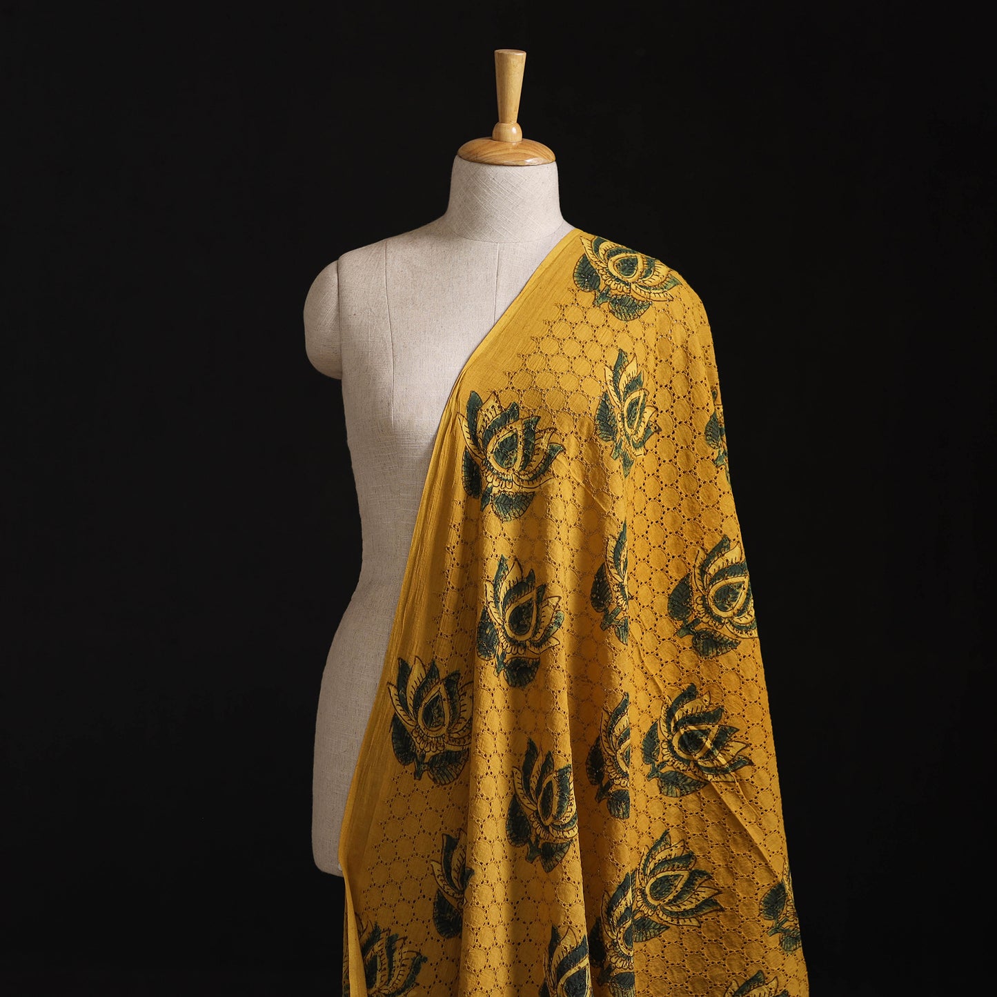 Natural Dyed Ajrakh Hand Block Print Cotton Hakoba Fabric 07