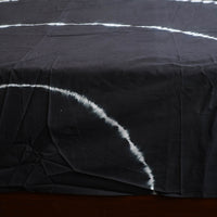 Black - Shibori Tie Dye Pure Cotton Double Bed Cover with Pillow Covers (108 x 90 in)