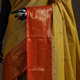 Yellow - kandangi buti chettinad cotton saree with border