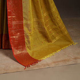Yellow - kandangi buti chettinad cotton saree with border