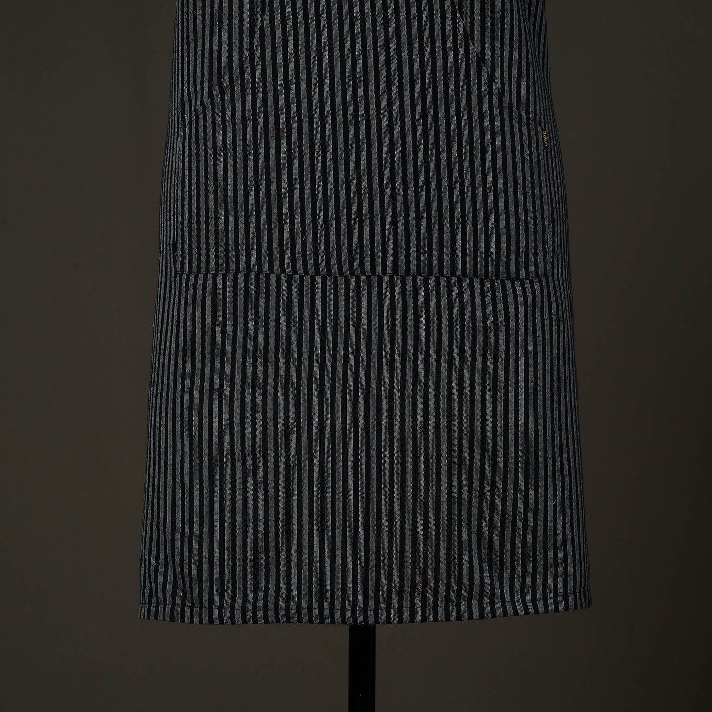 Black - jhiri handloom cotton apron with pocket 44