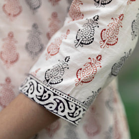 Buy Block Print Cotton A-Line Bagh Kurta for Women