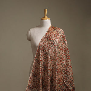 Handloom Chanderi Silk Natural Dyed Block Print Pedana Kalamkari Fabric 01