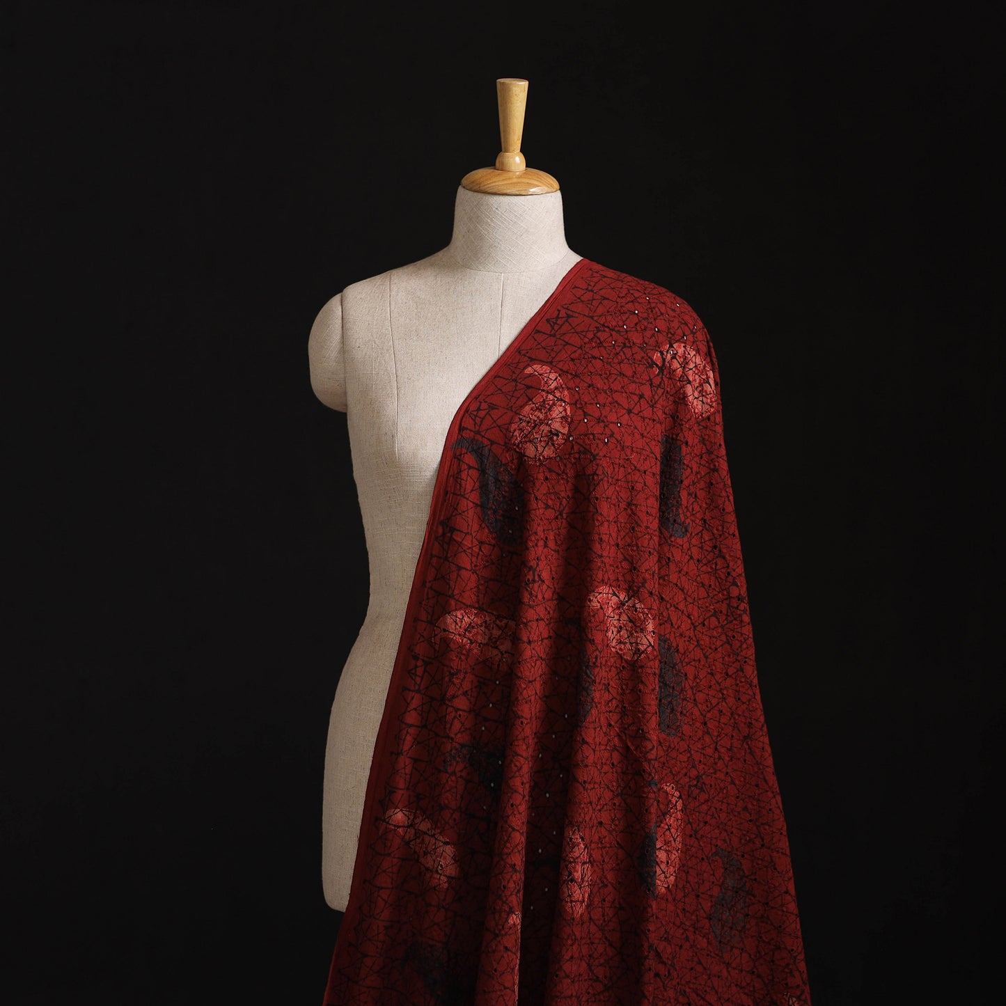 Natural Dyed Ajrakh Hand Block Print Cotton Hakoba Fabric 18