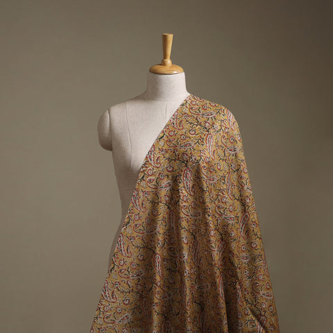 Handloom Chanderi Silk Natural Dyed Block Print Pedana Kalamkari Fabric 04