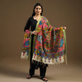 Pen Work Chanderi Silk Handpainted Kalamkari Dupatta