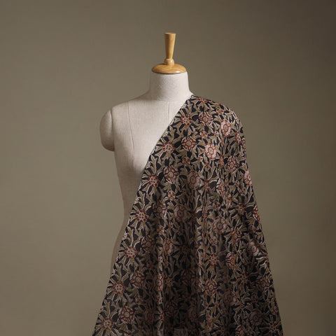 Handloom Chanderi Silk Natural Dyed Block Print Pedana Kalamkari Fabric 05