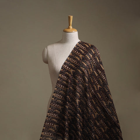 Handloom Chanderi Silk Natural Dyed Block Print Pedana Kalamkari Fabric 06