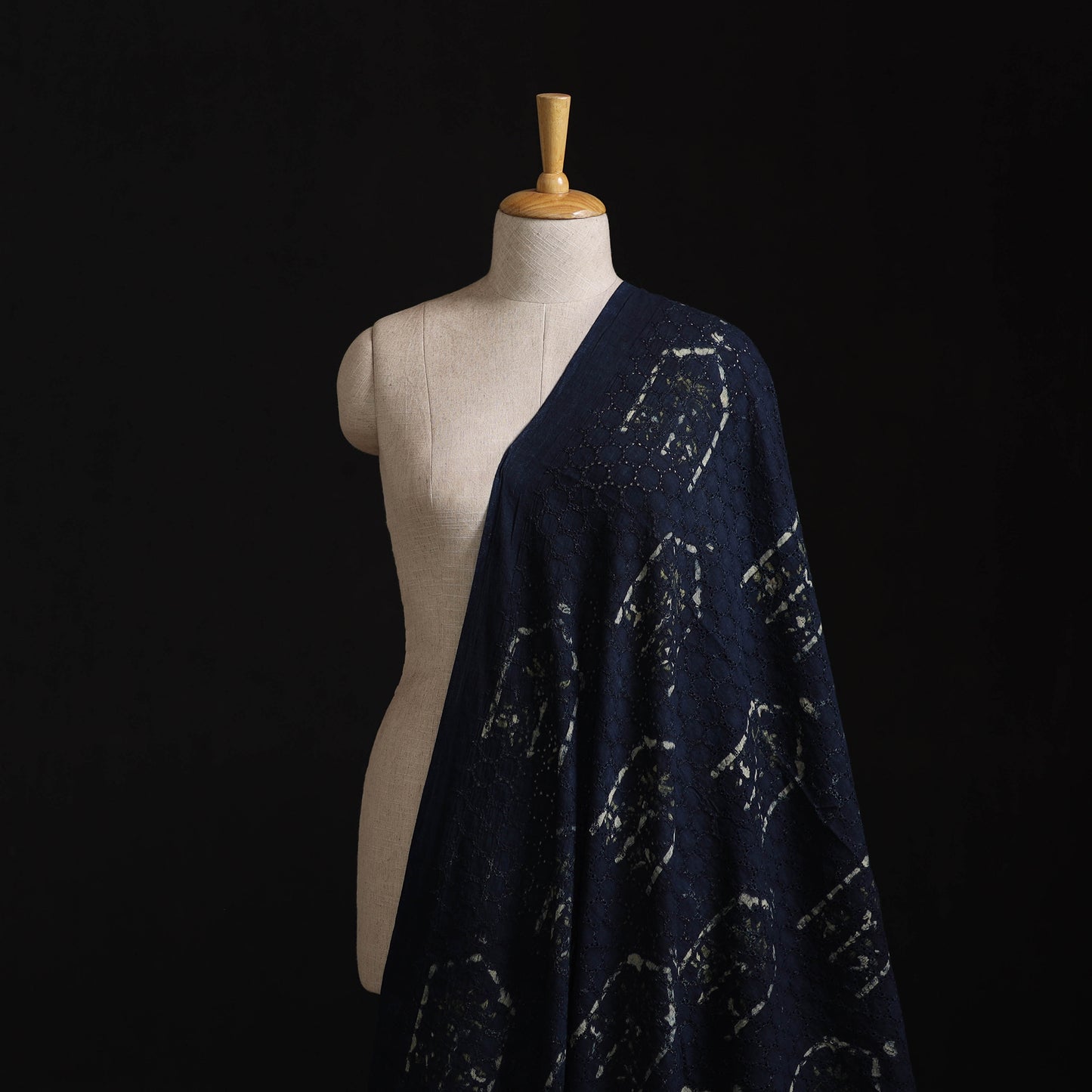 Natural Dyed Ajrakh Hand Block Print Cotton Hakoba Fabric 25