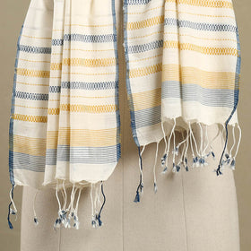 Buy Handloom Cotton Srikakulam Jamdani Stole with Tassels