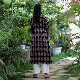 Buy Block Print Cotton A-Line Bagh Kurta Online