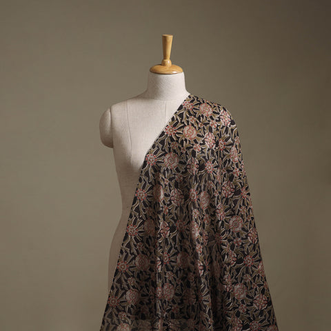 Handloom Chanderi Silk Natural Dyed Block Print Pedana Kalamkari Fabric 09