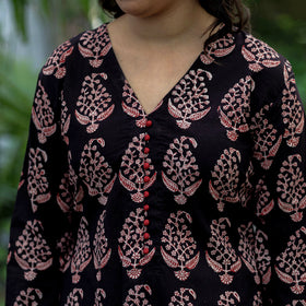 Buy Block Print Cotton A-Line Bagh Kurta Online