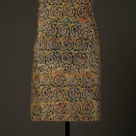 Yellow - kalamkari cotton apron with pocket 49 - handcrafted
