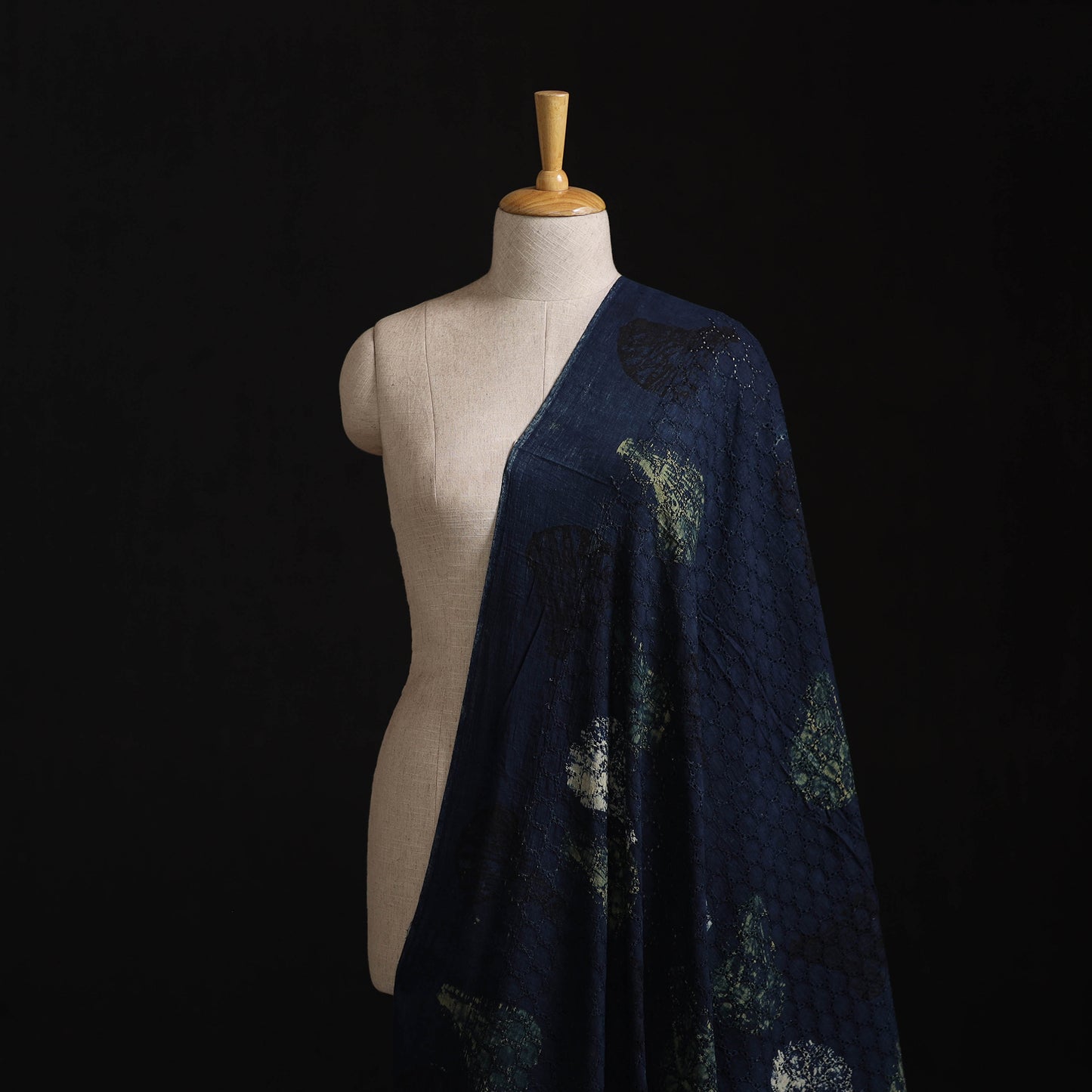 Natural Dyed Ajrakh Hand Block Print Cotton Hakoba Fabric 28