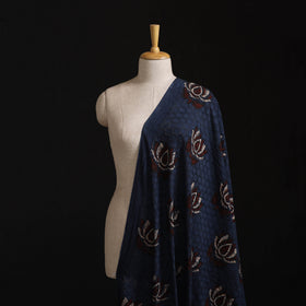 Natural Dyed Ajrakh Hand Block Print Cotton Hakoba Fabric 29