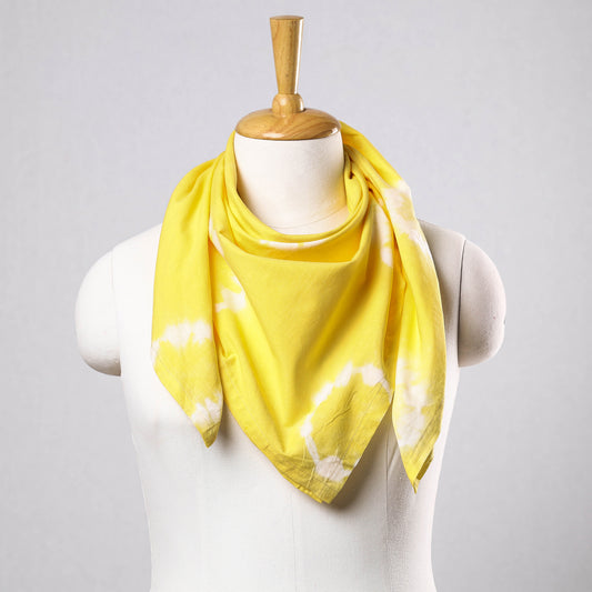 Yellow - Shibori Tie-Dye Cotton Scarf