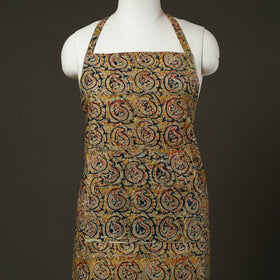 Yellow - kalamkari cotton apron with pocket 49 - handcrafted