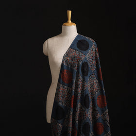 Natural Dyed Ajrakh Hand Block Print Cotton Hakoba Fabric 30