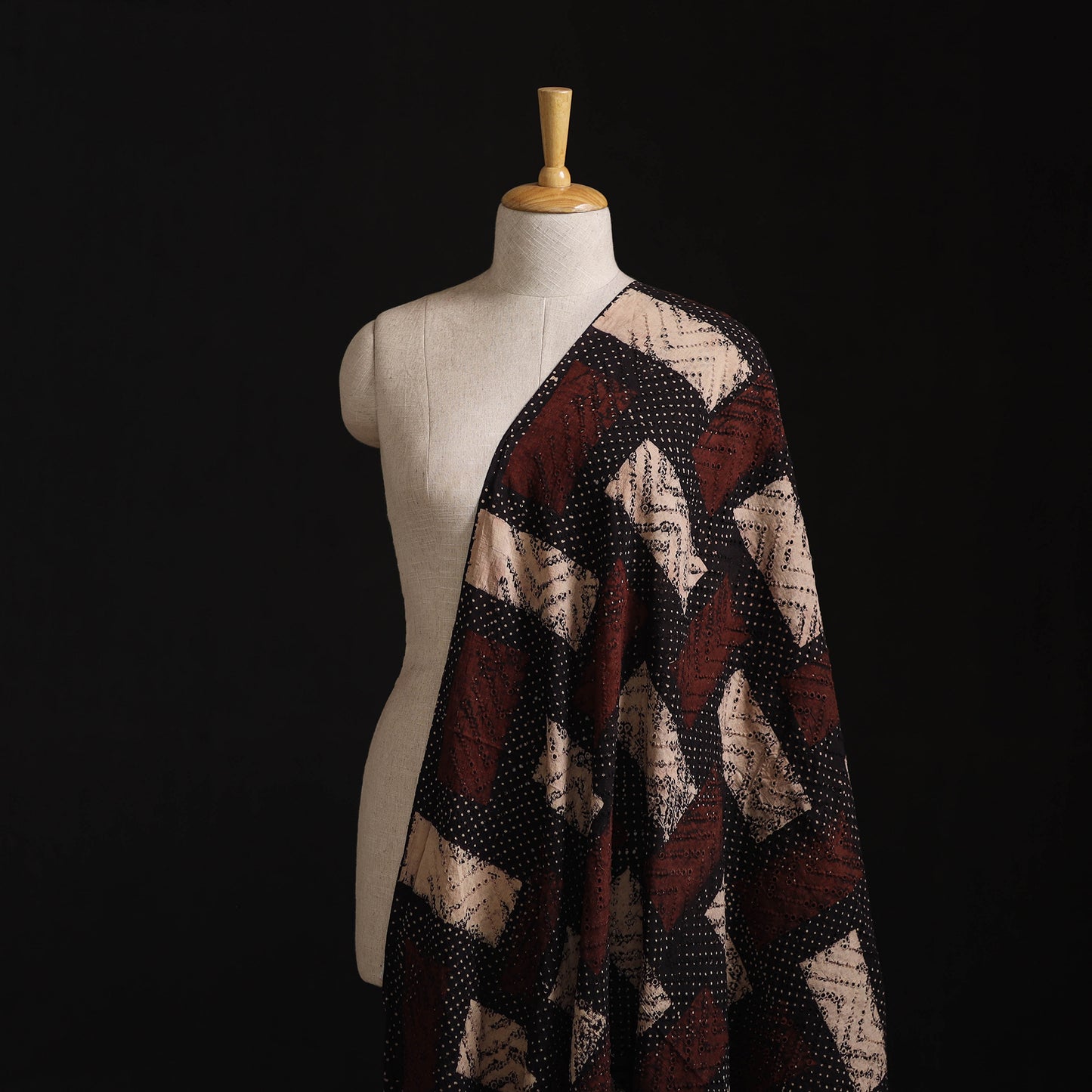 Natural Dyed Ajrakh Hand Block Print Cotton Hakoba Fabric 34