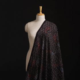 Natural Dyed Ajrakh Hand Block Print Cotton Hakoba Fabric 35
