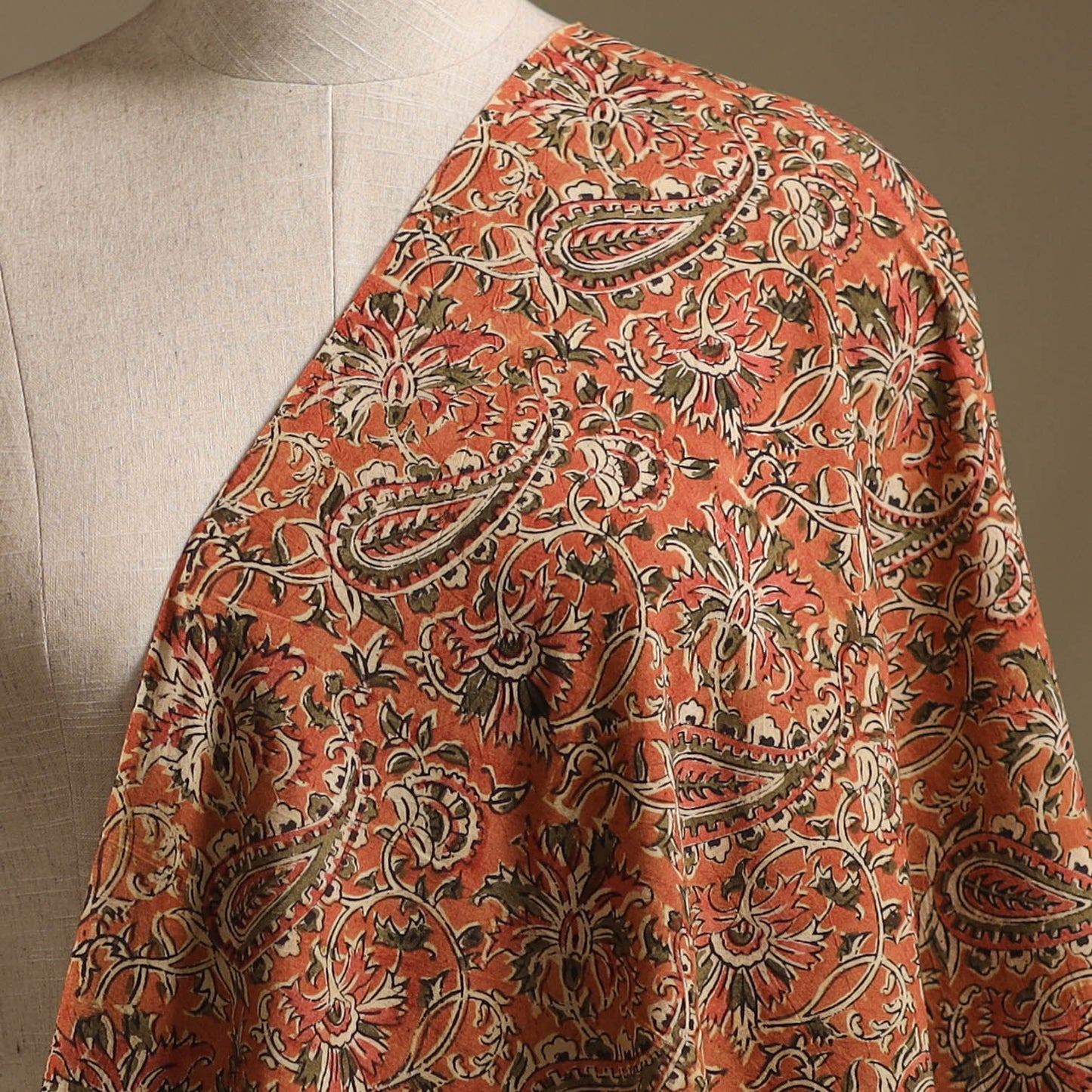 Pedana Hand Block Printed Natural Dyed Cotton Kalamkari Fabric 02