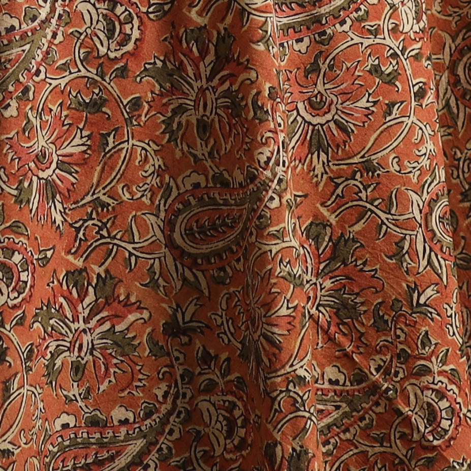 Pedana Hand Block Printed Natural Dyed Cotton Kalamkari Fabric 02