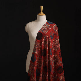 Natural Dyed Ajrakh Hand Block Print Cotton Hakoba Fabric 37