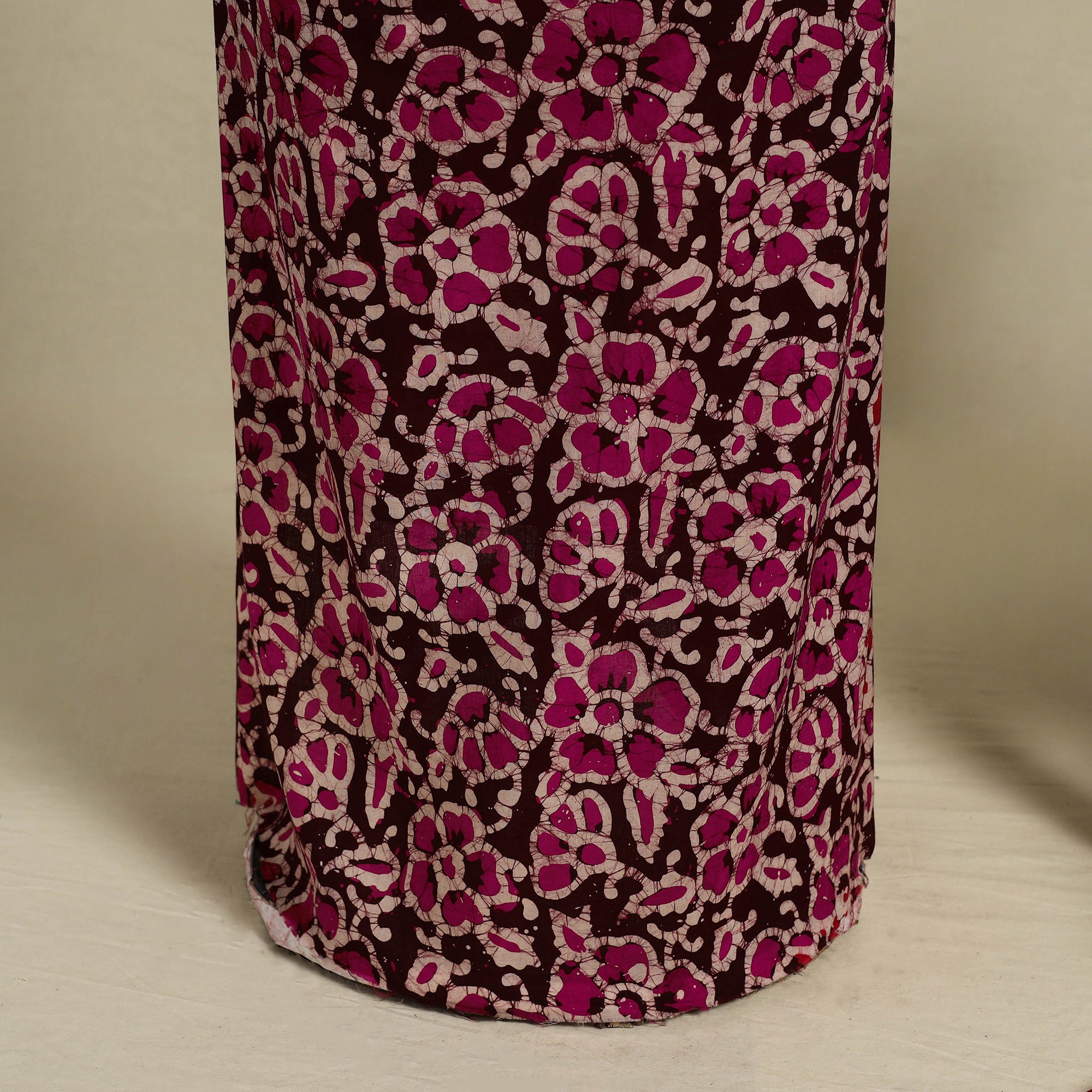 Pink 3pc Cotton Hand Batik Print Unstitched Dress Material Suit Sets